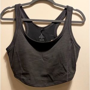 NWT Prana Becksa Bralette Built-in Sports Bra Crop Top Black Yoga Athletic